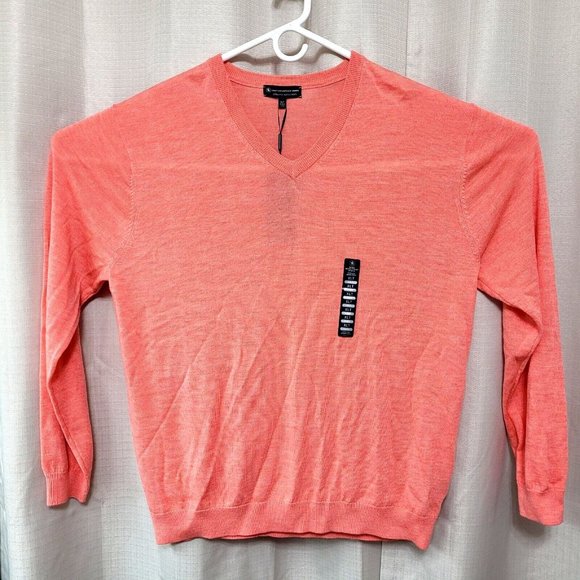 Hart Schaffner Marx Extra Fine Merino Wool Sweater Men's XLT Coral Heather NWT - Picture 1 of 10